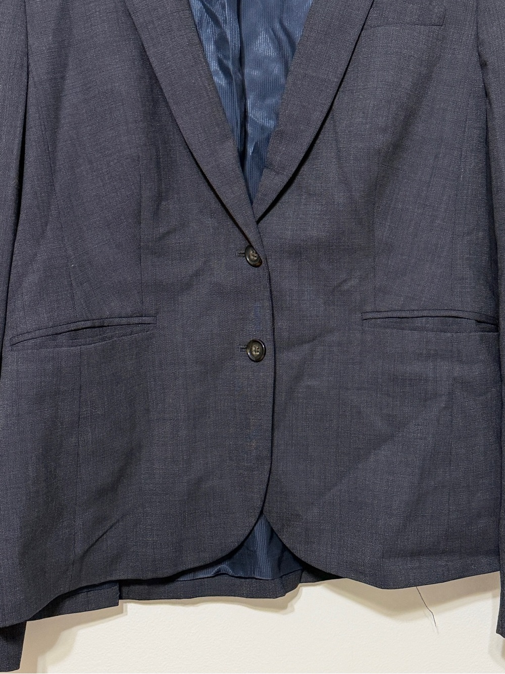 Banana Republic Stretch Wool Blazer Size 16 Women’s Gray Blue - Picture 5 of 11